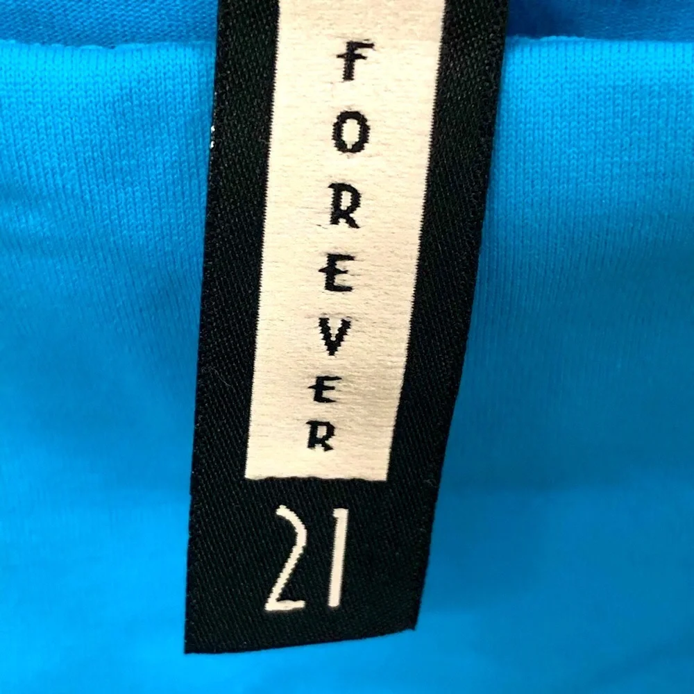 Forever 21 blue top w/belly button cut out Size L —#086 - Picture 7 of 13
